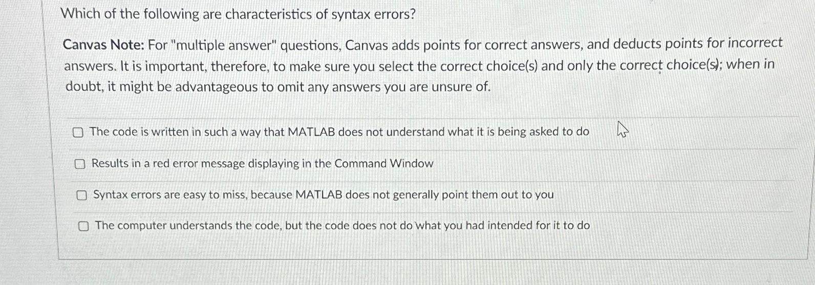 Solved Which of the following are characteristics of syntax | Chegg.com