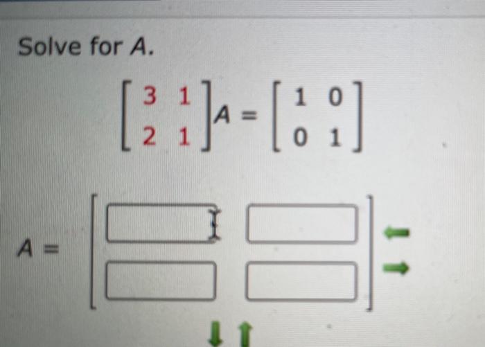 Solved Solve for A. [21] - [] 28 A= | Chegg.com