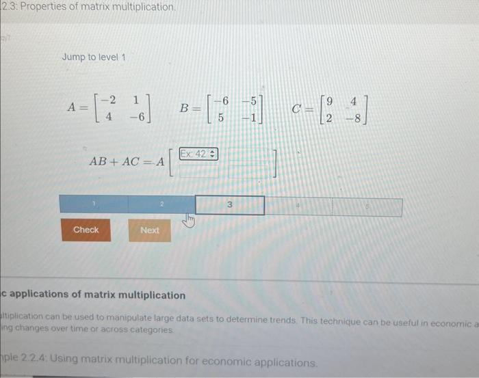 Solved 2.3 Properties of matrix multiplication. Jump to