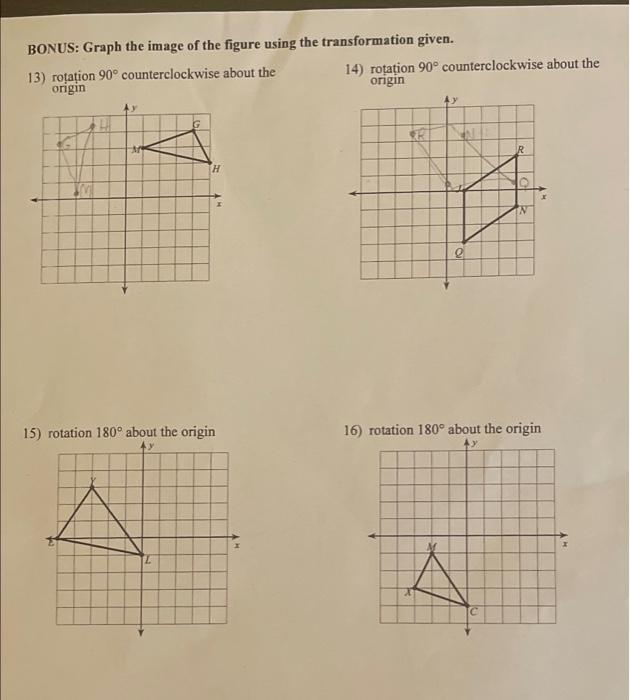 Solved BONUS: Graph the image of the figure using the | Chegg.com