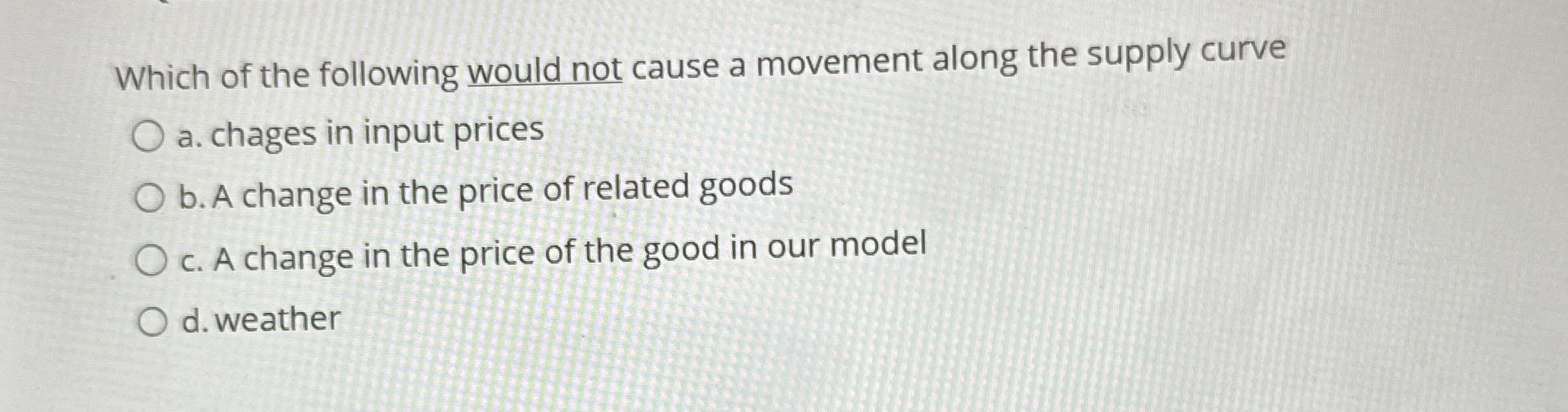 Solved Which of the following would not cause a movement | Chegg.com
