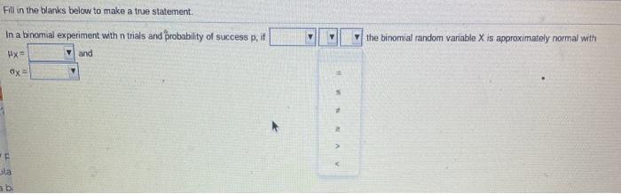 Solved Fill in the blanks below to make a true statement | Chegg.com