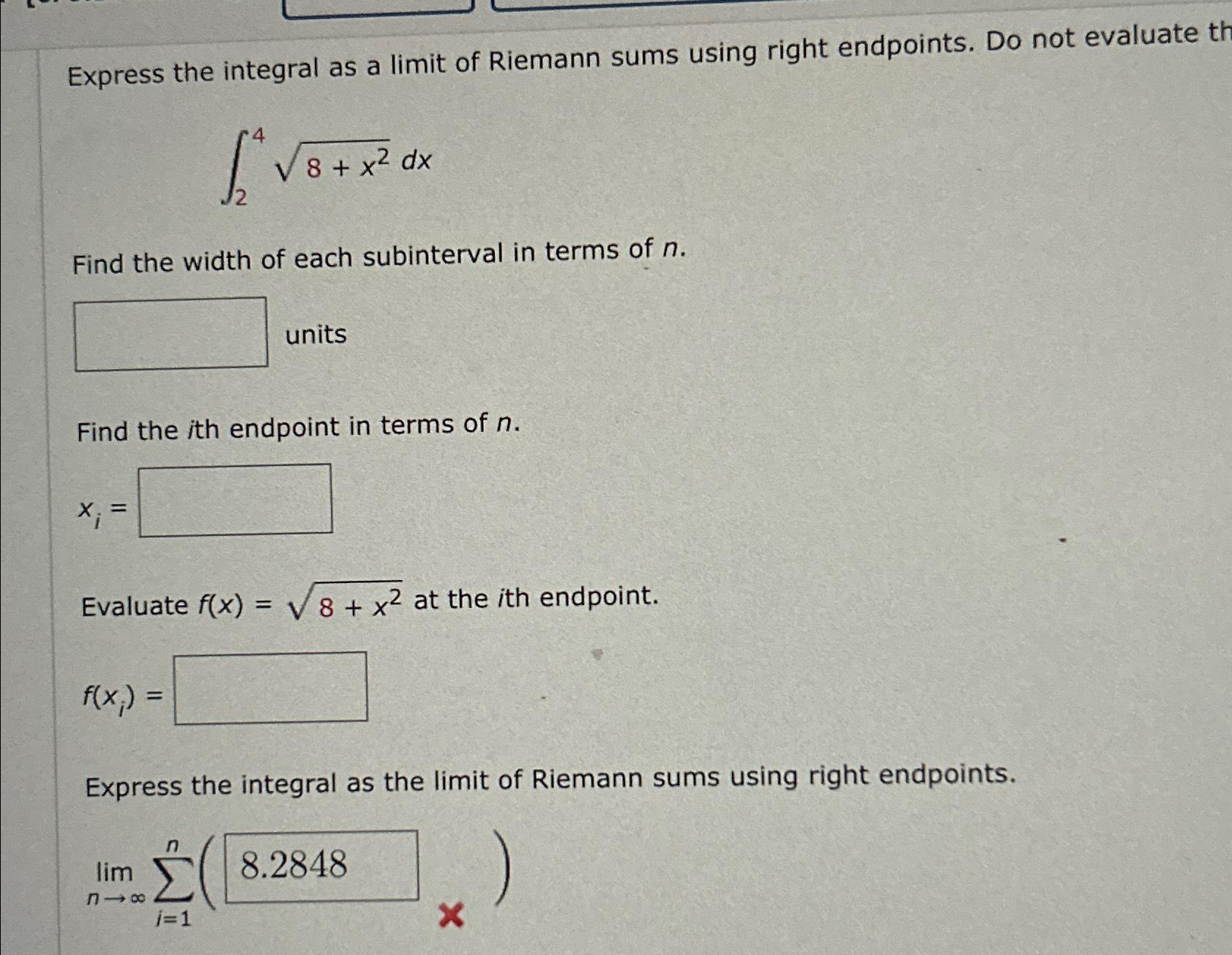 Solved Express The Integral As A Limit Of Riemann Sums Using | Chegg.com