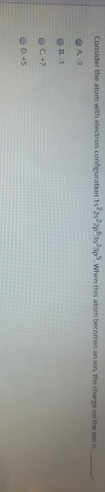Solved Consider the atom with electron configuration 1s 2s | Chegg.com