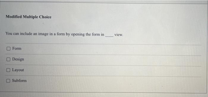 Solved Modified Multiple Choice You can include an image in | Chegg.com