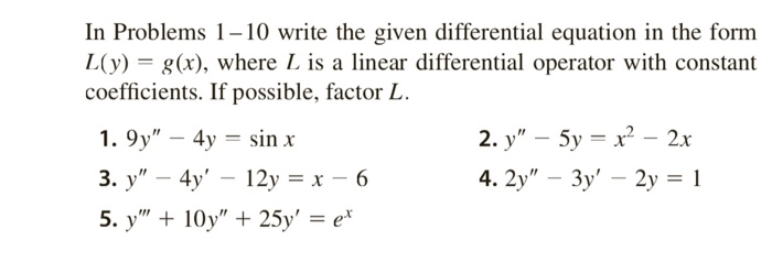 Solved In Problems 1-10 write the given differential | Chegg.com