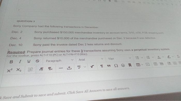 Solved QUESTION 3 Sony Company had the following | Chegg.com