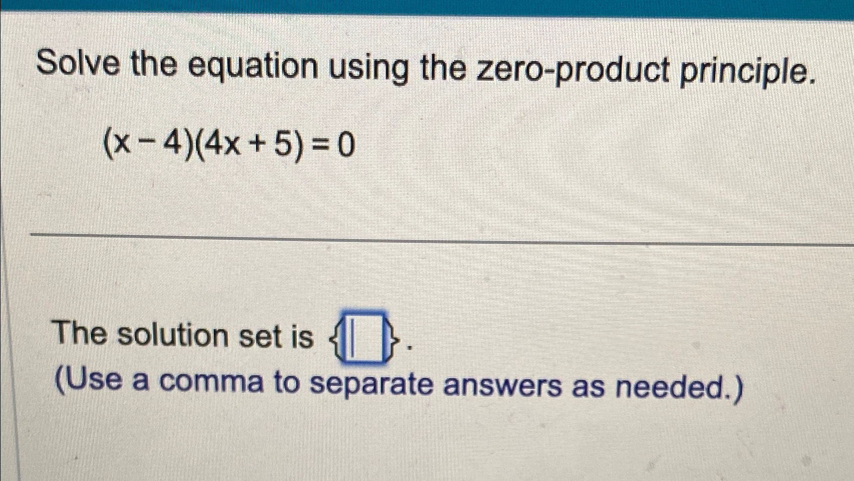 Solved Solve the equation using the zero-product | Chegg.com