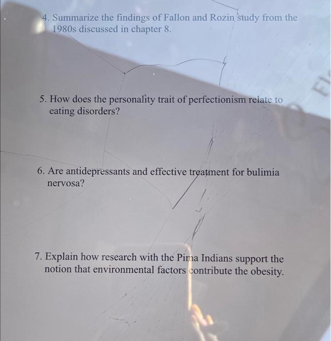 Solved 4. Summarize the findings of Fallon and Rozin study | Chegg.com