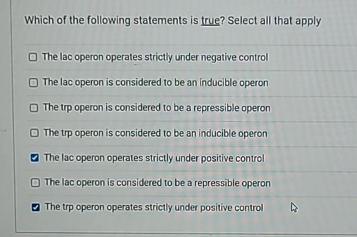Solved Which of the following statements is true? Select all | Chegg.com