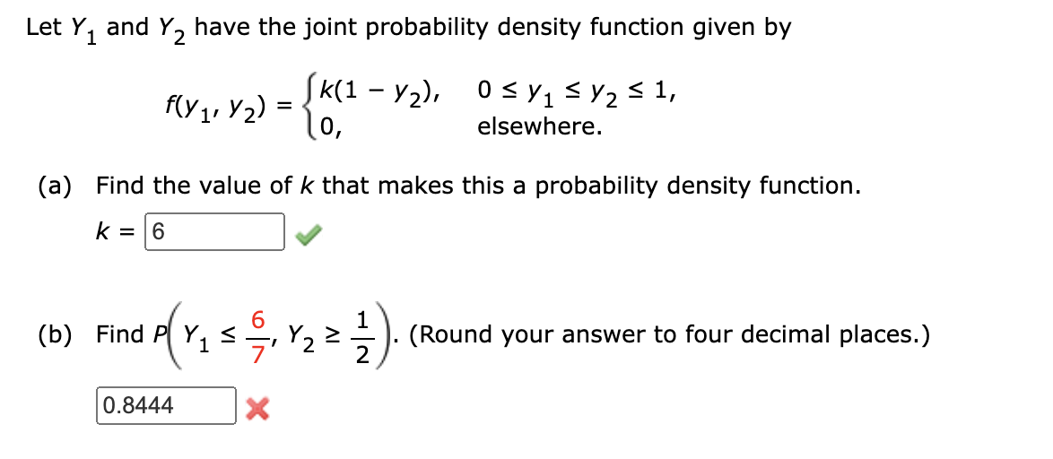 Solved Let Y1 ﻿and Y2 ﻿have The Joint Probability Density | Chegg.com