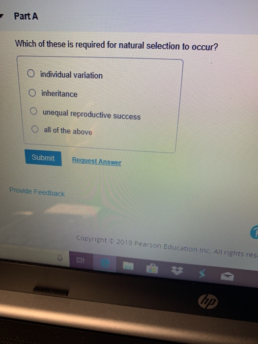 Solved Part A Which Of These Is Required For Natural Sele...