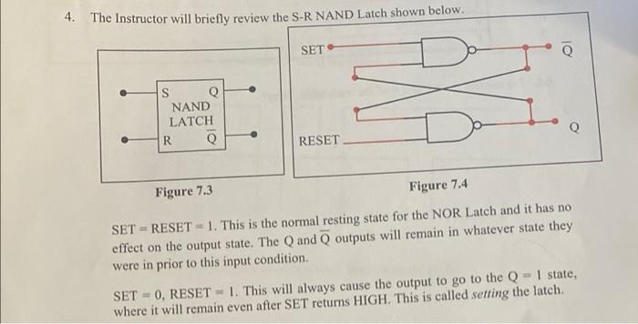 Solved 4. The Instructor will briefly review the S-R NAND | Chegg.com