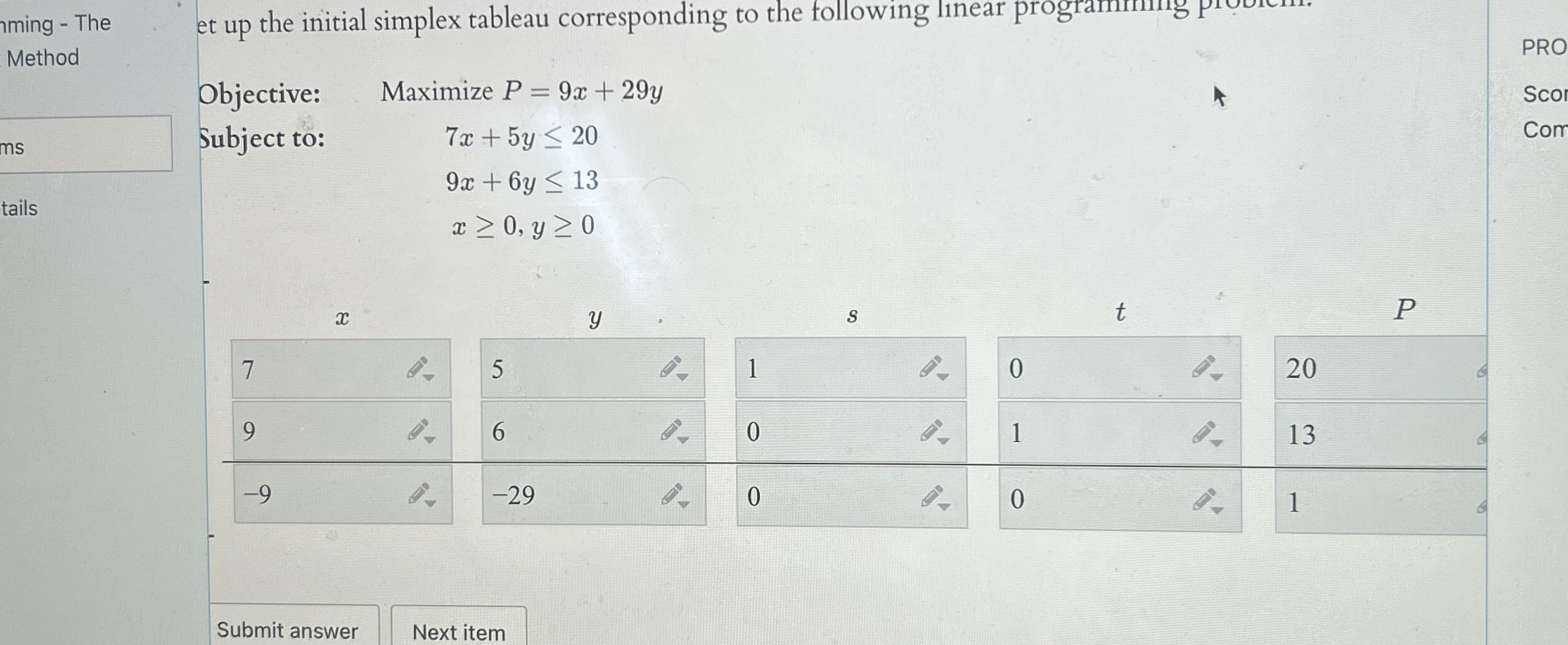 Solved rming theet up the initial simplex tableau chegg