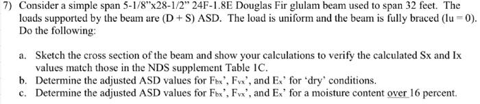 Solved 7) Consider a simple span 5-1/8