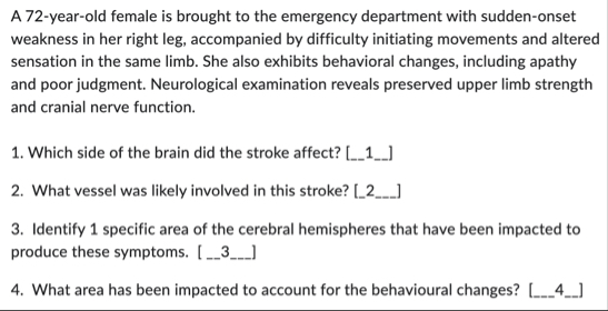 Solved A 72-year-old female is brought to the emergency | Chegg.com