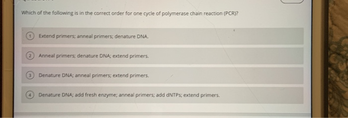 Solved Which of the following is in the correct order for | Chegg.com