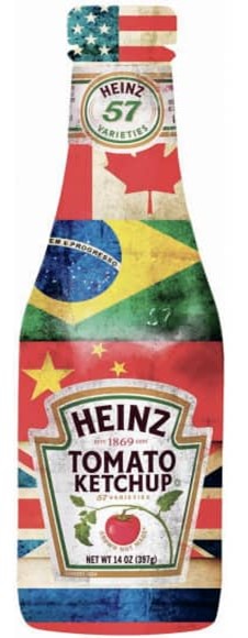 Solved Heinz ketchup bottle with flags from other countries | Chegg.com