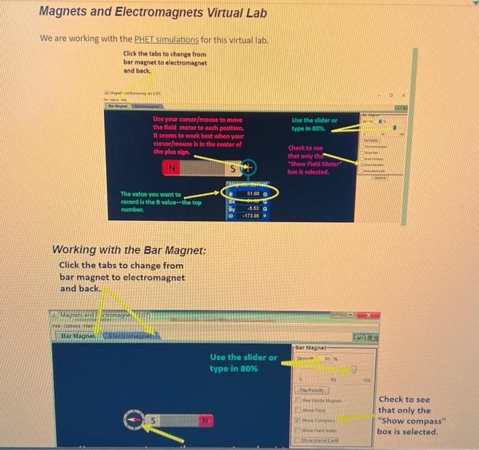 Magnets and Electromagnets Virtual Lab We are working | Chegg.com