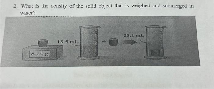 Solved 2. What is the density of the solid object that is | Chegg.com