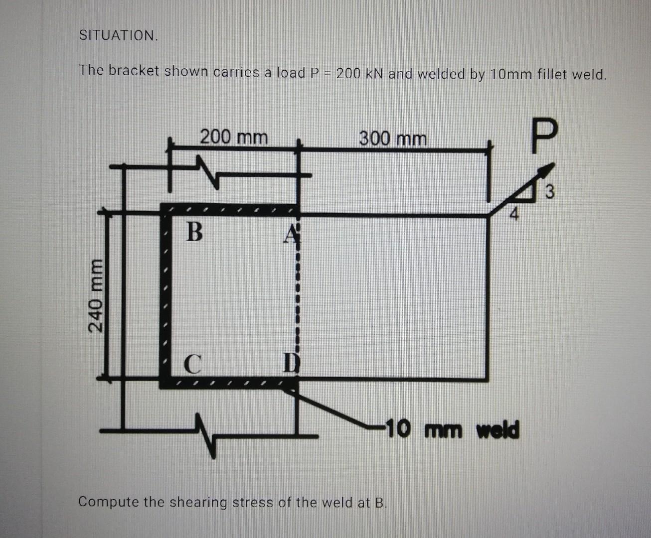 Solved SITUATION. The bracket shown carries a load P = 200
