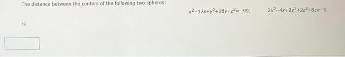 Solved The distance between the centers of the following two | Chegg.com