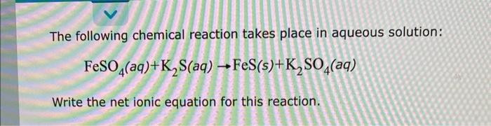 Solved The following chemical reaction takes place in | Chegg.com