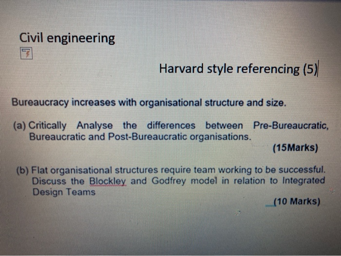 Solved Civil Engineering Harvard Style Referencing (5) | Chegg.com