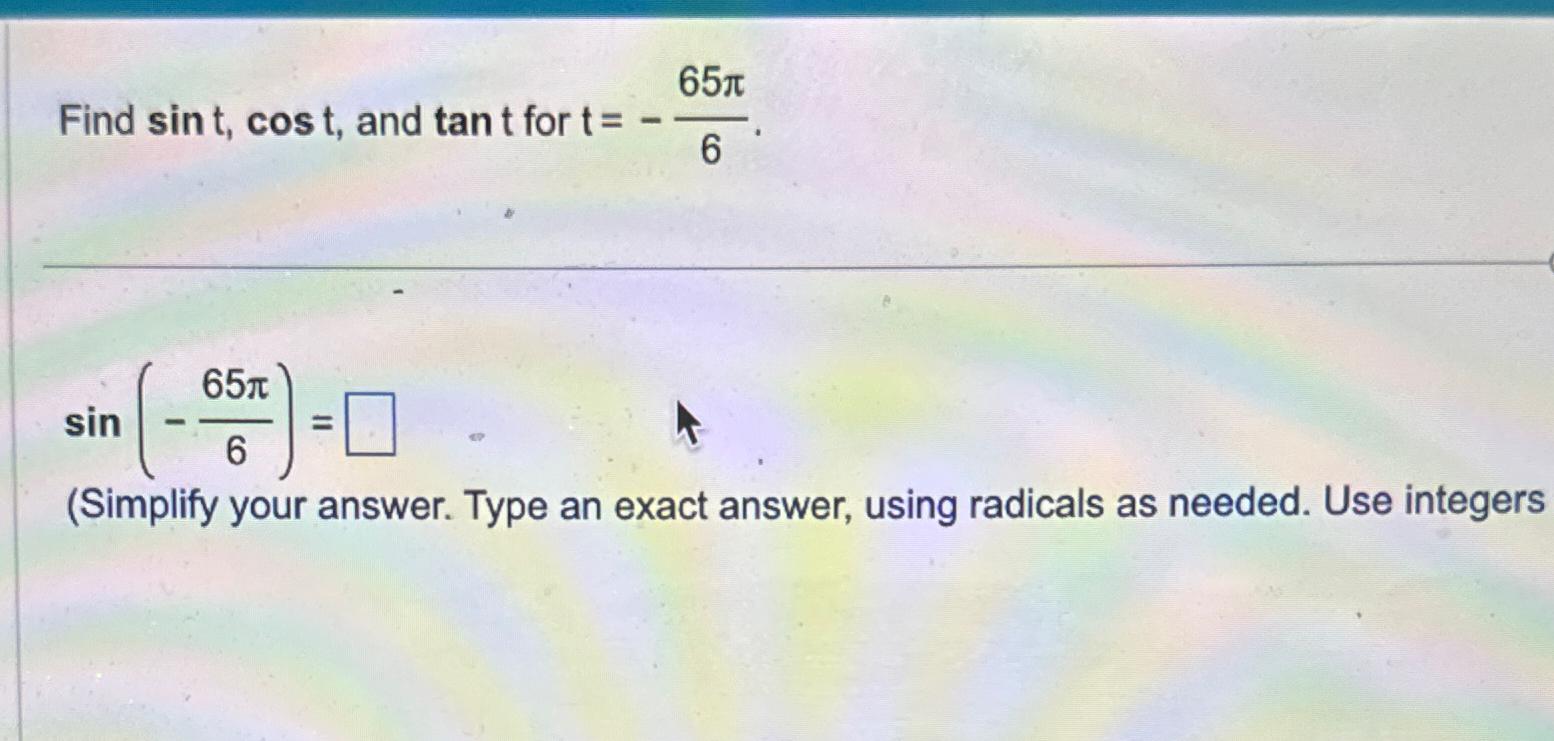 Solved Find Sint,cost, ﻿and Tant ﻿for | Chegg.com