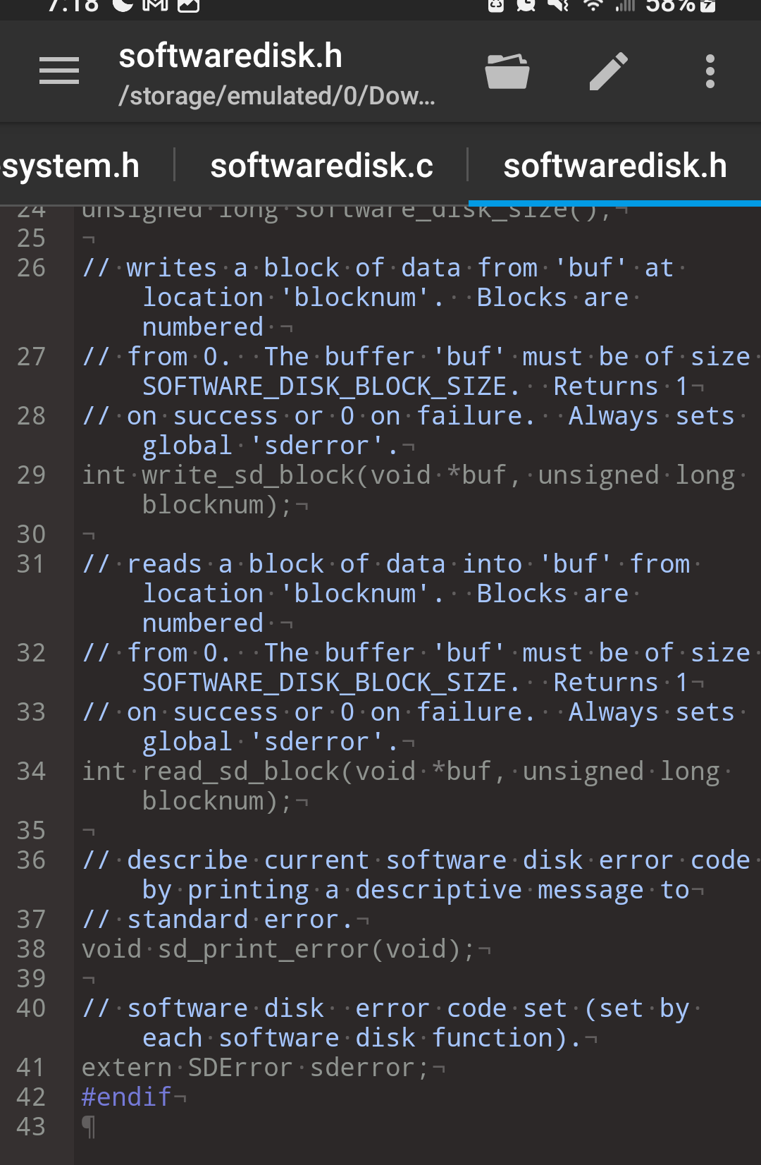 Solved ¬ // writes a block of data from ' 'buf' at ' | Chegg.com