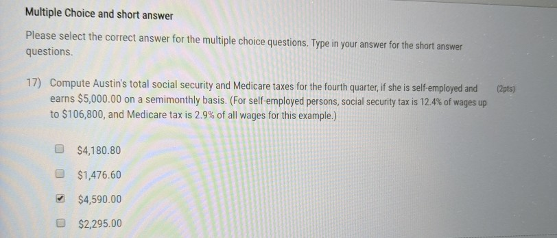 Solved Multiple Choice and short answer Please select the | Chegg.com