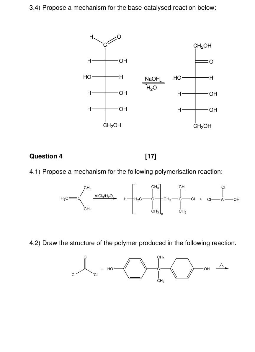 Solved 3.4) Propose a mechanism for the base-catalysed | Chegg.com