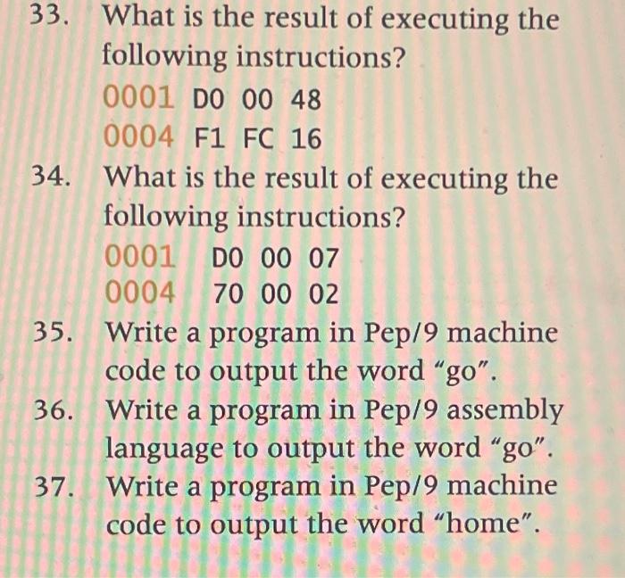 Solved 33 What Is The Result Of Executing The Following