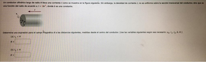 Solved A long cylindrical conductor of radius R carried a | Chegg.com