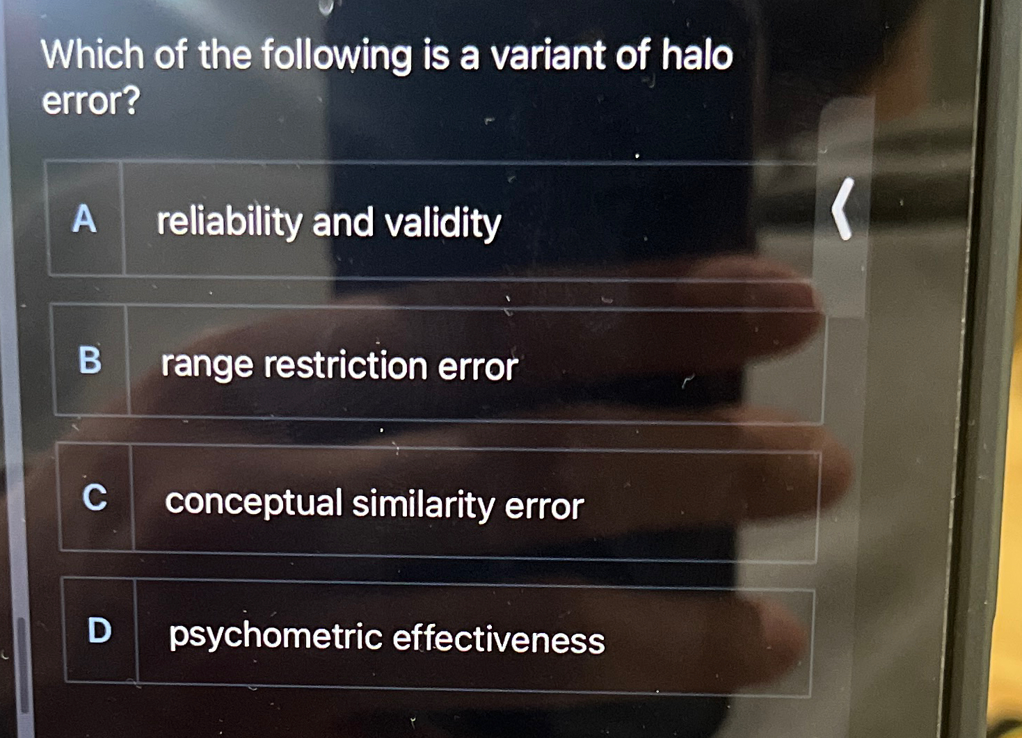 Solved Which of the following is a variant of halo error?A