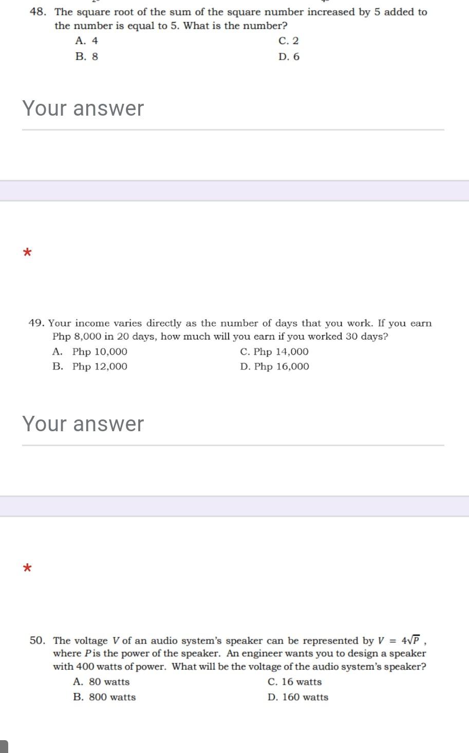 Solved Use the problem below to answer numbers 42-43. 