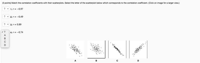 Solved (3 points) Match the correlation coefficients with | Chegg.com