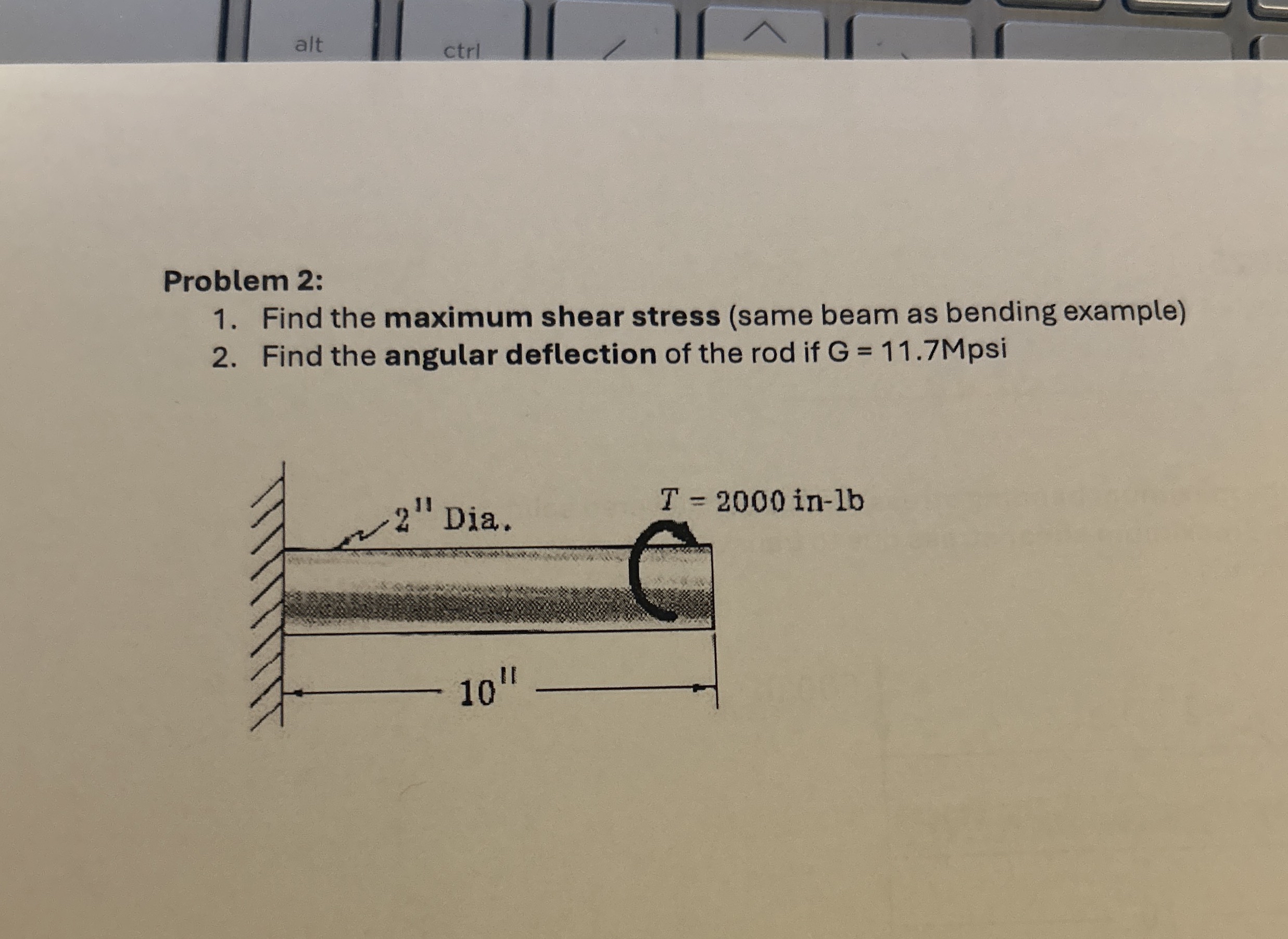 Solved Problem 2:Find the maximum shear stress (same beam as | Chegg.com