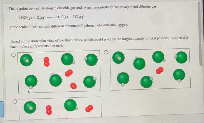 Solved The reaction between hydrogen chloride gas and oxygen | Chegg.com