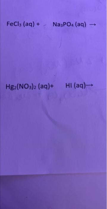 Solved complete the following double replacement reactions | Chegg.com