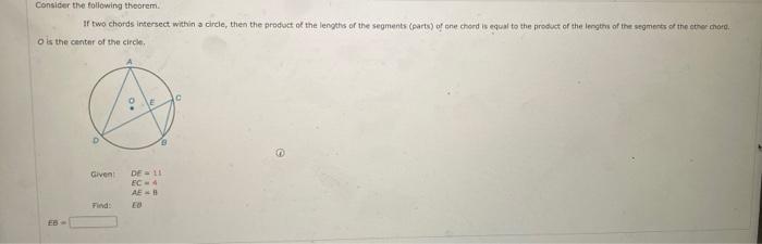 Solved Consider the following theorem If two chords | Chegg.com