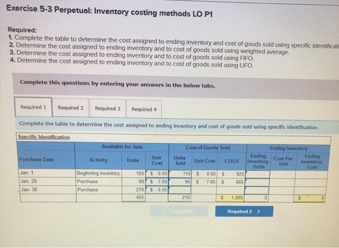 Solved Ched Part 1 of 2 Required information Use the | Chegg.com