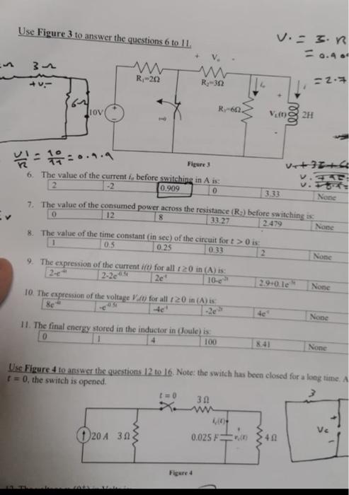 Solved Use Figure 3 to answer the questions 6 to 11. v.-3.R | Chegg.com