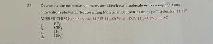 Solved Determine the molecular geometry and sketch each | Chegg.com