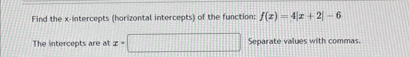 find the x intercepts horizontal intercepts of the function