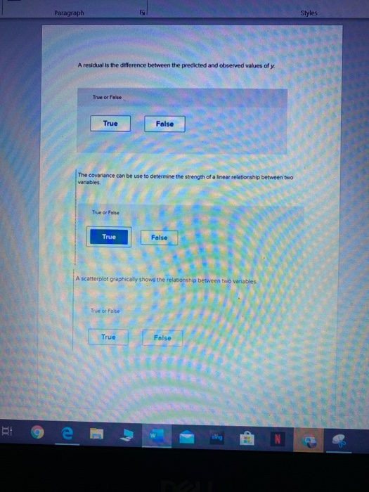 Solved Paragraph Styles A residual is the difference between | Chegg.com
