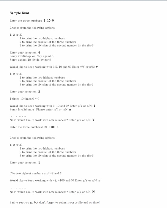 Solved Write a C program that asks the user to enter three | Chegg.com