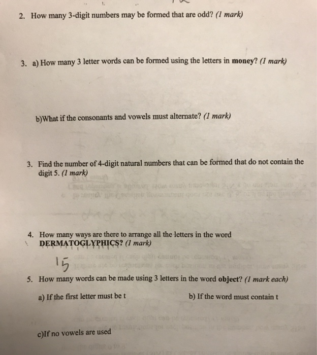 Solved 2 How Many 3 Digit Numbers May Be Formed That Are How Many 3 Digit Numbers May Be Formed