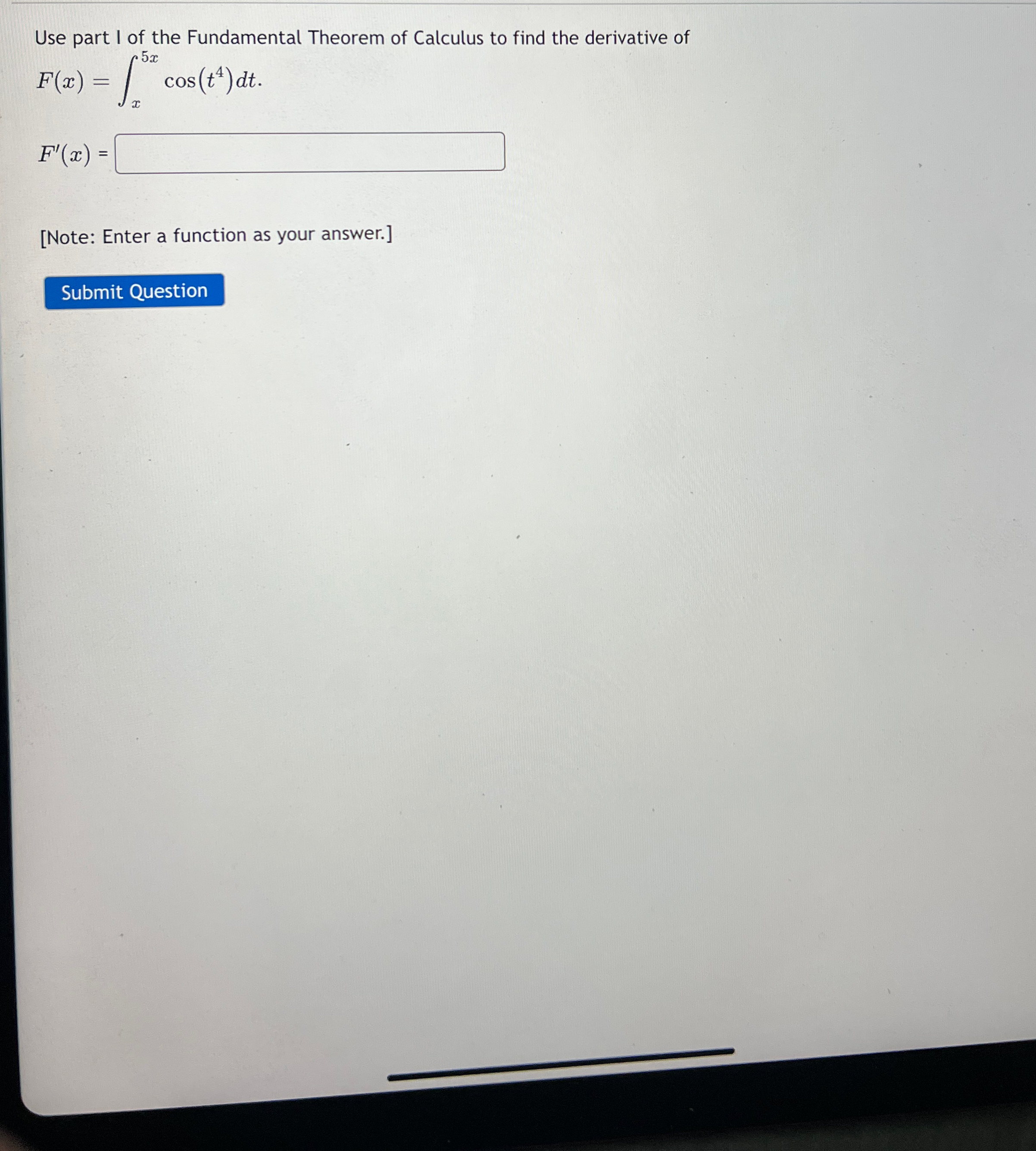 Solved Use part I of the Fundamental Theorem of Calculus to | Chegg.com