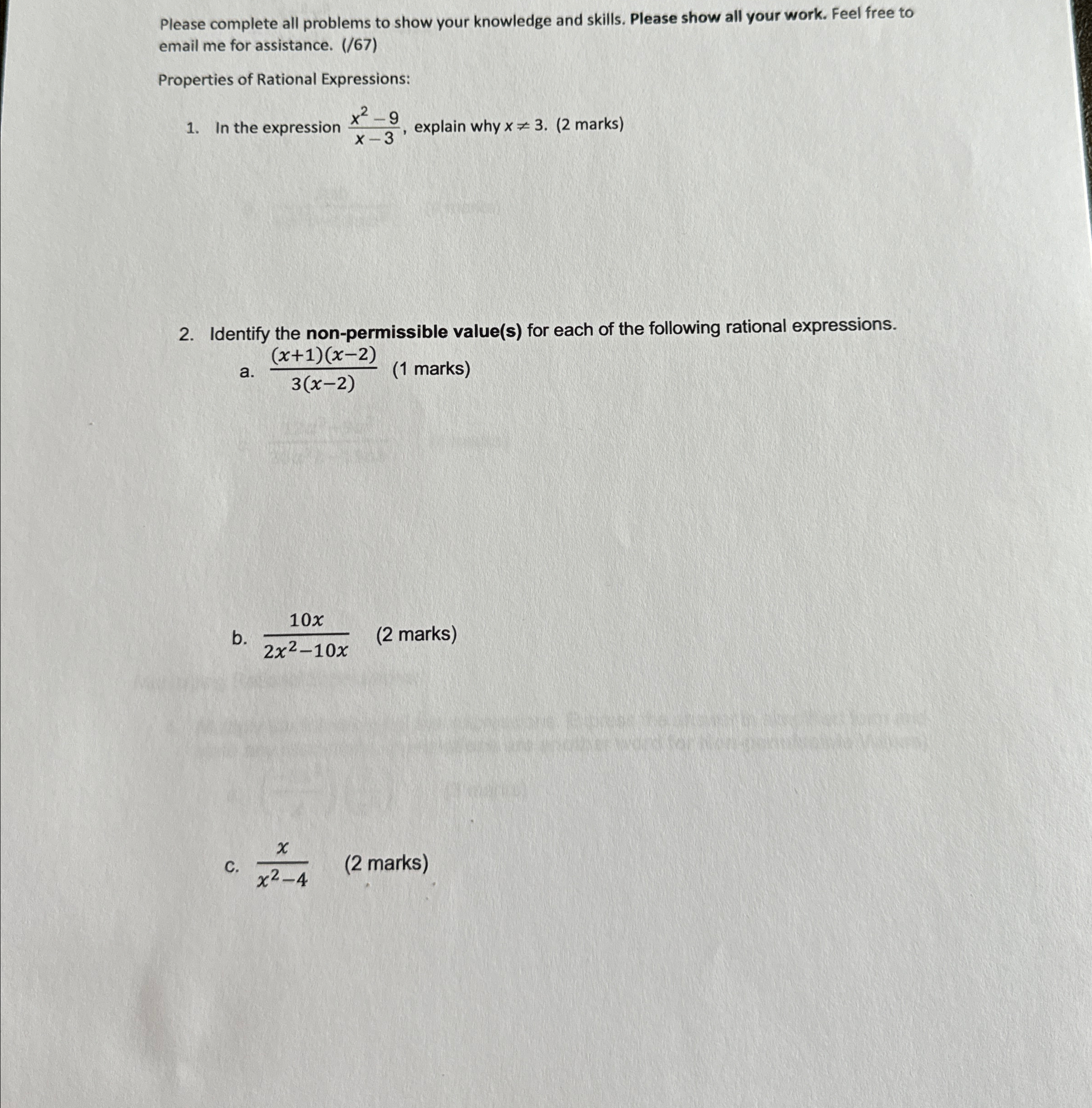Solved Please complete all problems to show your knowledge | Chegg.com